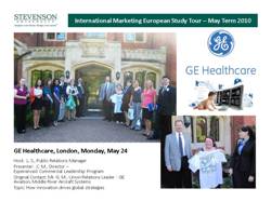 GE Healthcare, London, May 24